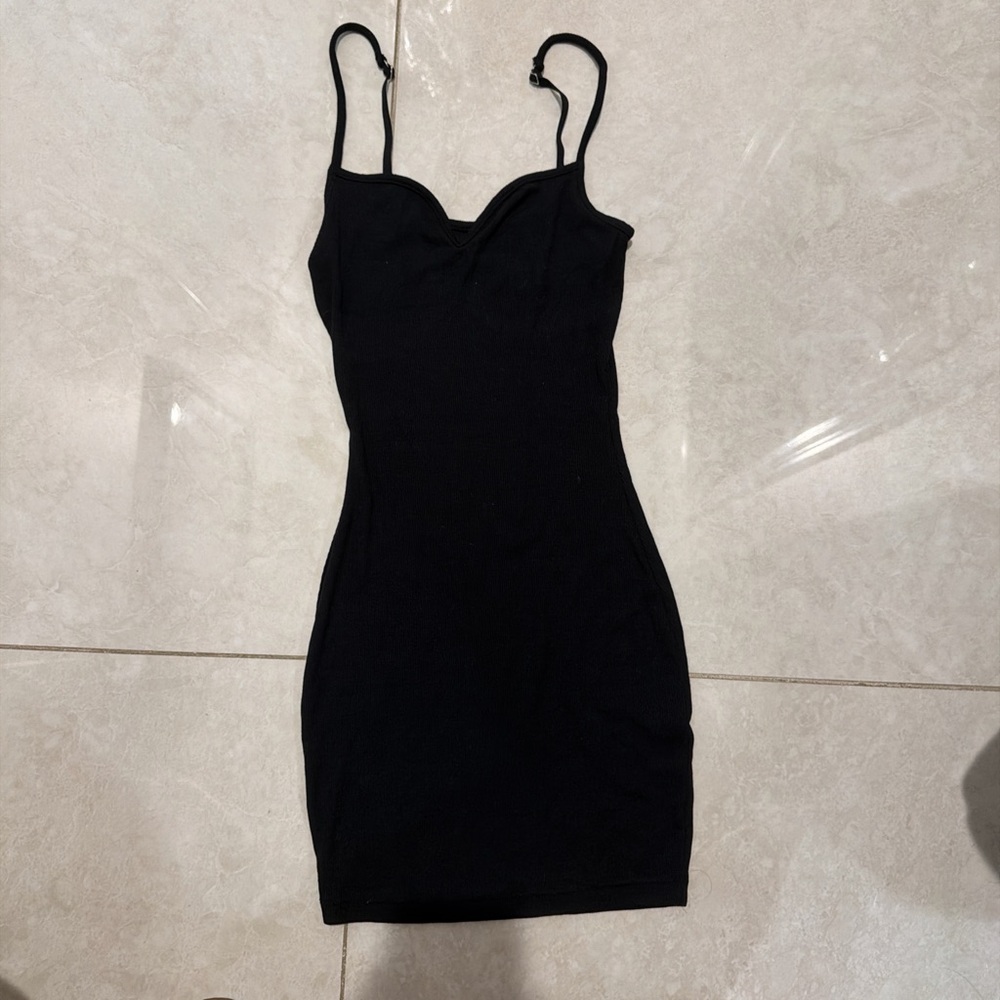 Oh Polly Black Slim Spaghetti Strap Mini Dress